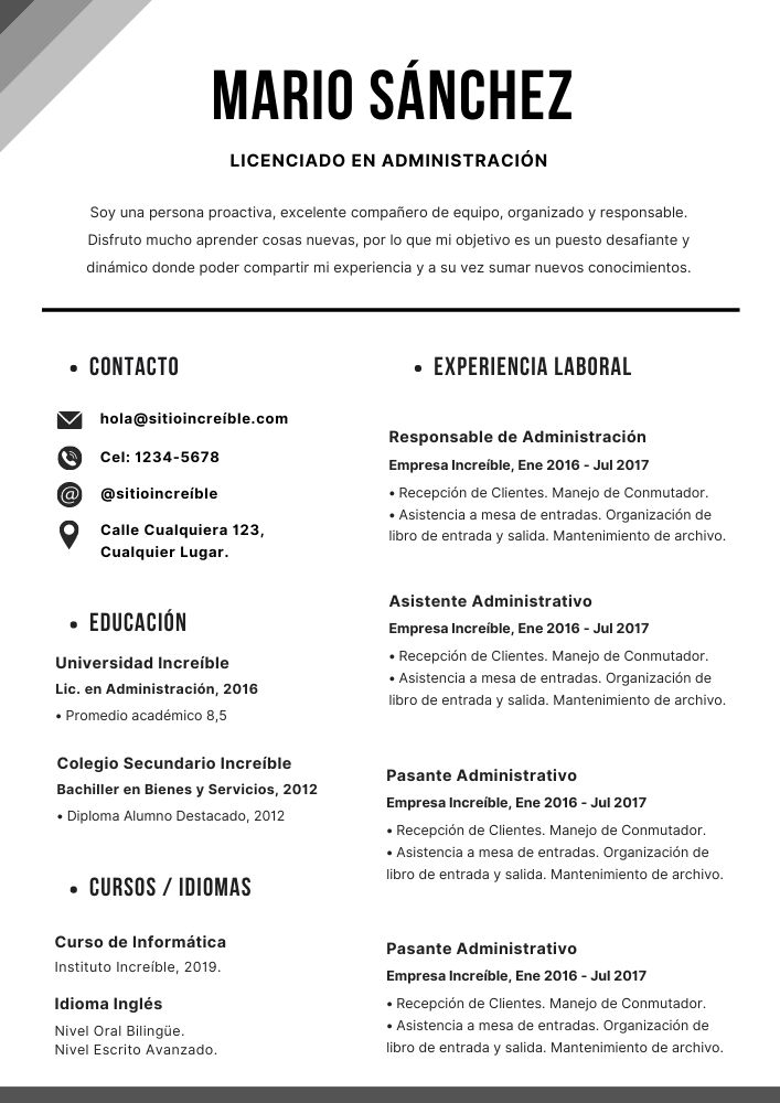 Descubrir 48+ imagen modelo de curriculum vitae para empresa - Abzlocal.mx