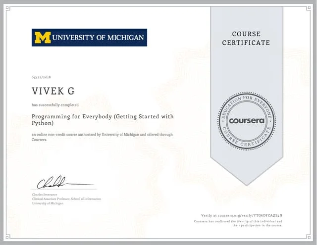 Universidad de Michigan certificado coursera