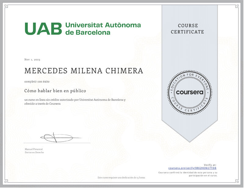 ejemplo certificado Universitat Autònoma de Barcelona