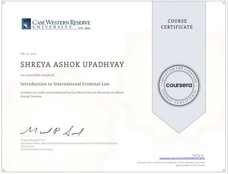 ejemplo certificado curso de derecho online